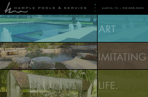 hample pools website design in austin tx by saba graphix web designer